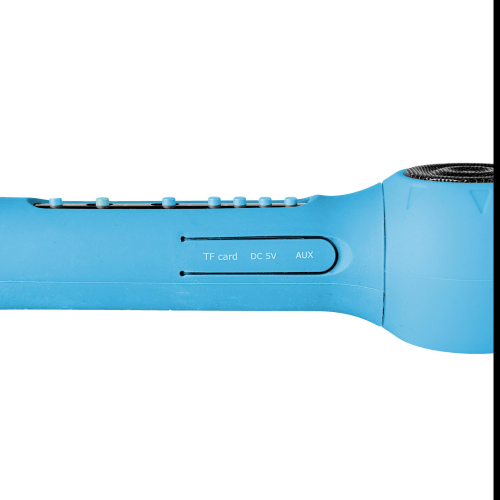 CELLY FESTIVAL MICROFONO BLUETOOTHPER KARAOKE CON SPEAKER INTEGRATO PORTA TF CARD INGRESSO AUX 3W AZZURRO